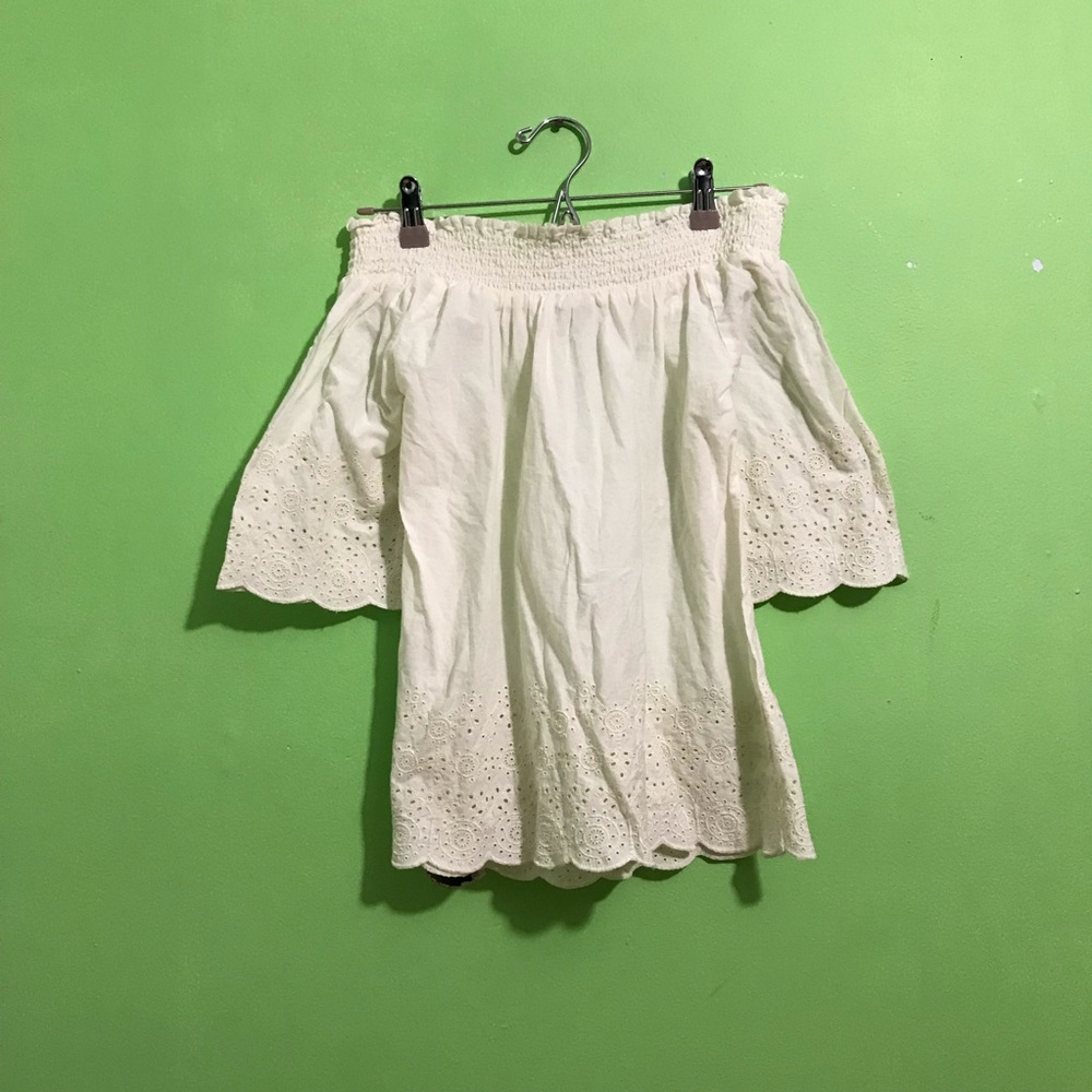 White Abercrombie & Fitch Over the Shoulder Shirt